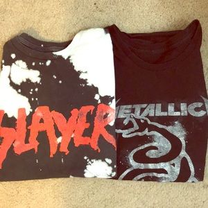 2 Piece Shirt Set- Medium Slayer & Metallica Tee